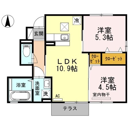 水巻駅 徒歩30分 1階の物件間取画像